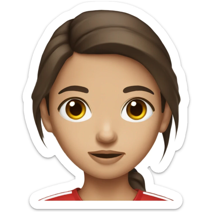 Brunette hair brown eye girl with American football sticker