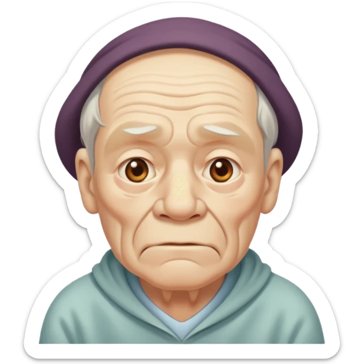 Ein Opa mit vielen Pickeln und einen Buckel man sieht seinen ganzen Körper  sticker