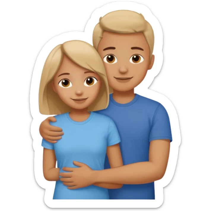 Texte ´Gros câlin’, en dessous un homme serre sa sœur dans ses bras sticker