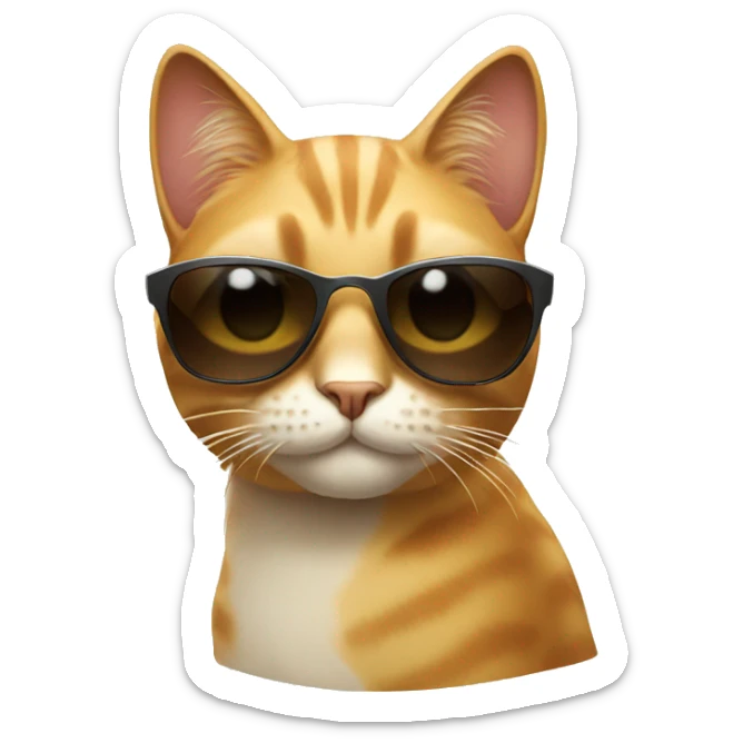 Cat with sunglasses sticker