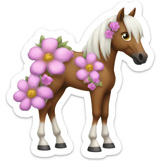 Flower horse sticker