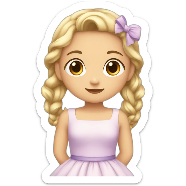 upperbody female child light skin dress bowing skirtlift cute adorable sweet sticker