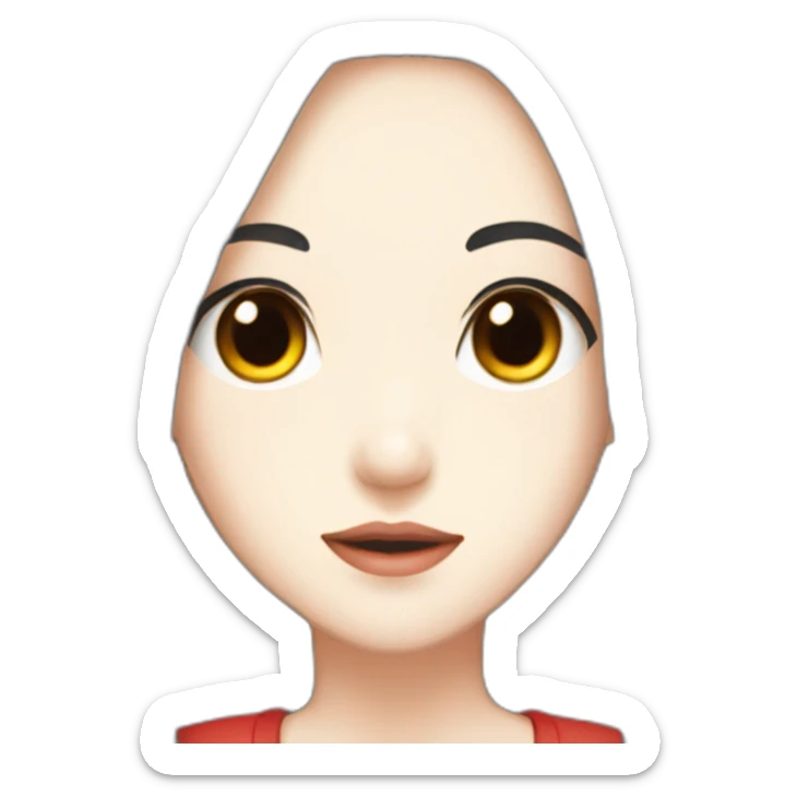 root like horn,black hair,girl,red eyes,manga sticker