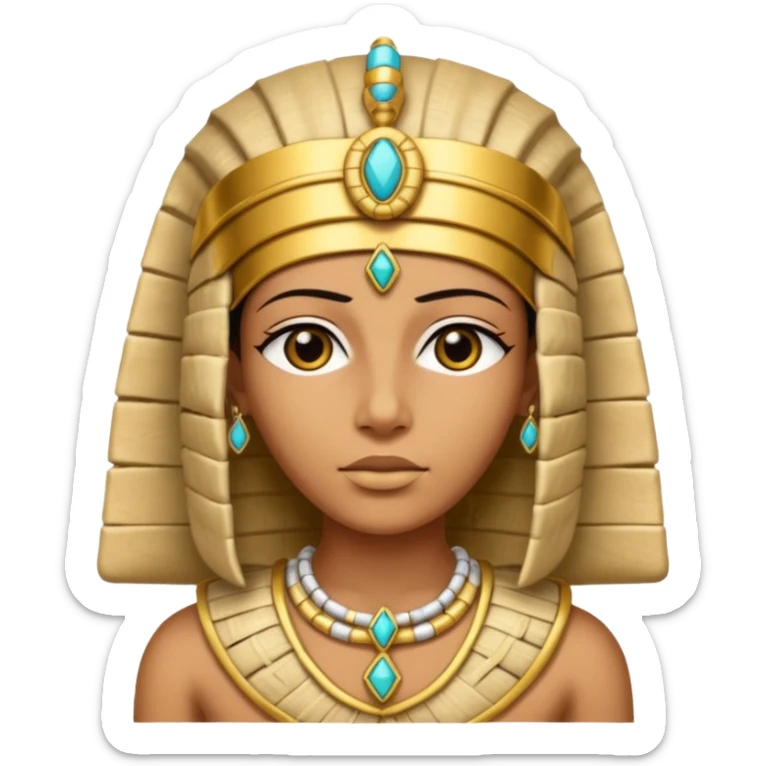 Mummy Pharaoh: Bandaged body with golden headdress and jeweled amulet.
 sticker