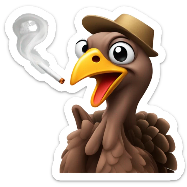Turkey having a cigarette  sticker