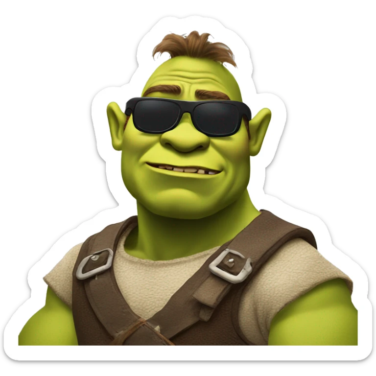 Fierce ￼Shrek wearing sunglasses  sticker