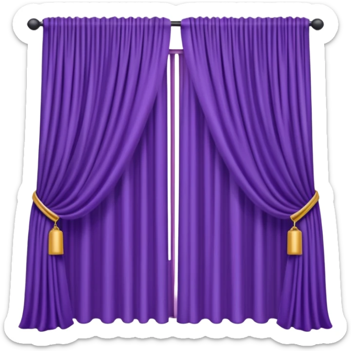 purple curtains open modern sticker