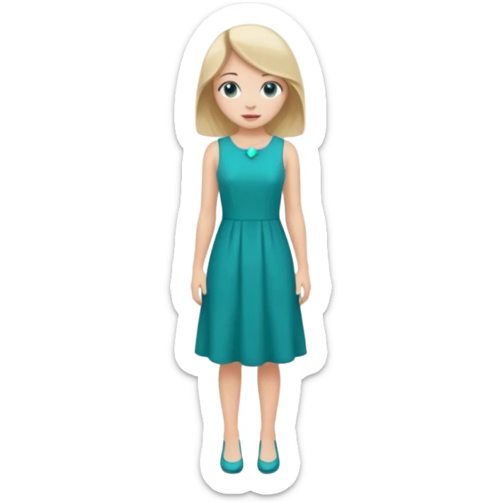 👗🧍‍♀️ merge this emojis the dress should be teal on a girl full sticker