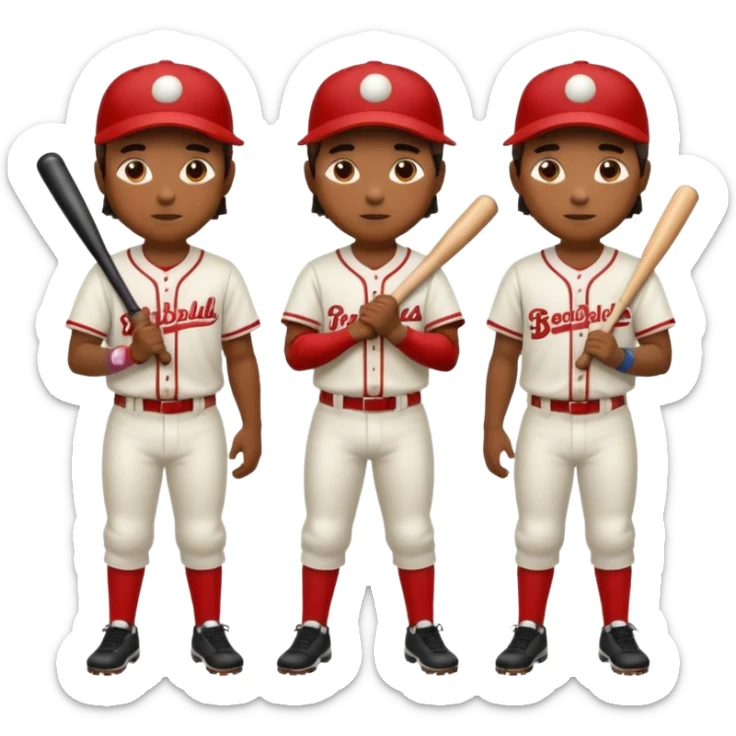 amigos jugando baseball solo hombres de un solo color  sticker