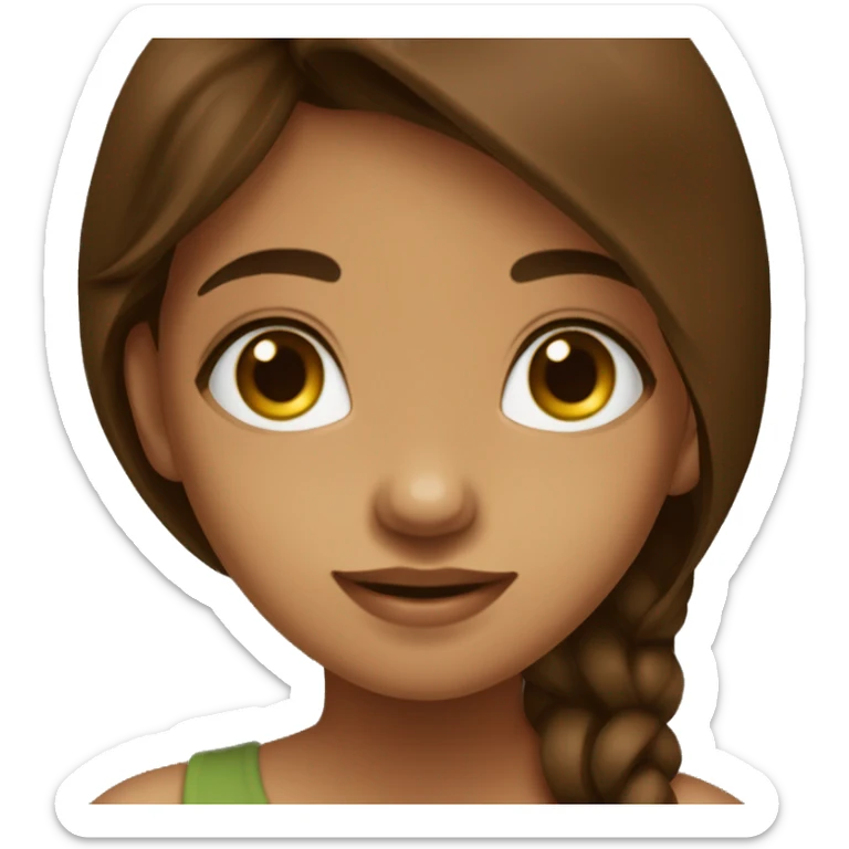 menina olho marrom  escuro  cabelo no ombro  liso  marrom criança  morena sticker