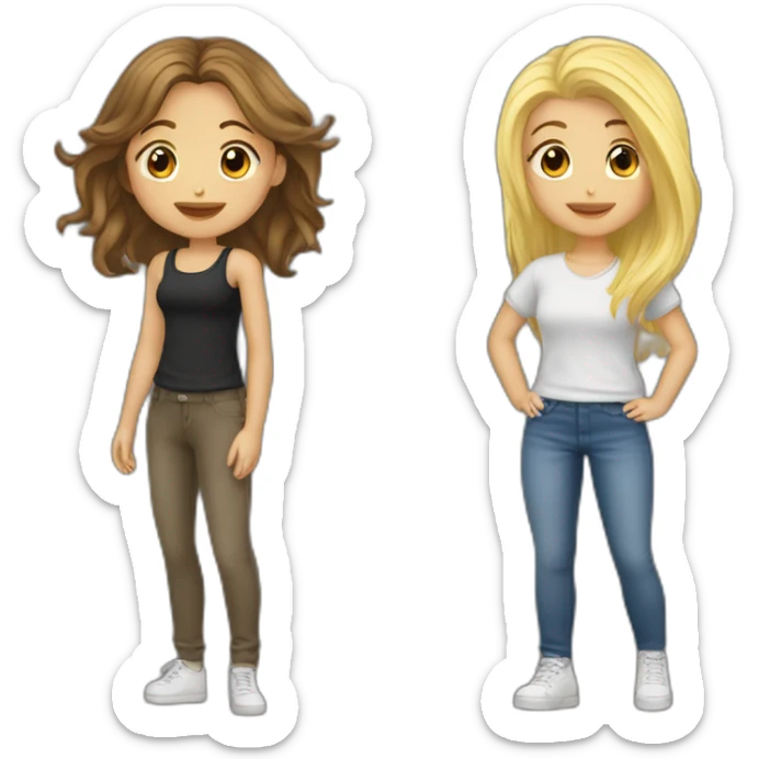 Couple lesbian fille blonde et fille brune sticker