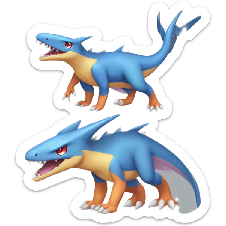 Latios-Sharpedo-Charmeleon-Gible-Gabite-Larvitar-Fakémon-Pokémon-Fusion Full Body sticker