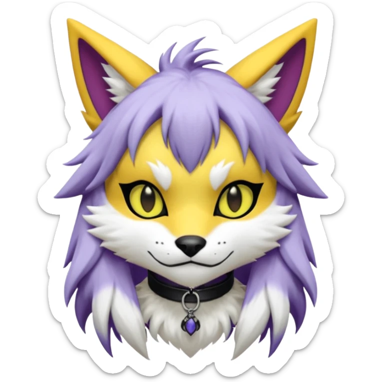 Cool gothic cute Kemonomimi Nekomimi Japanese Anime Kemono Furry Style Vernid-Renamon-Sergal-Fursuit-furry-fursona sticker