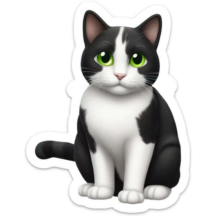 Black and white cat sticker