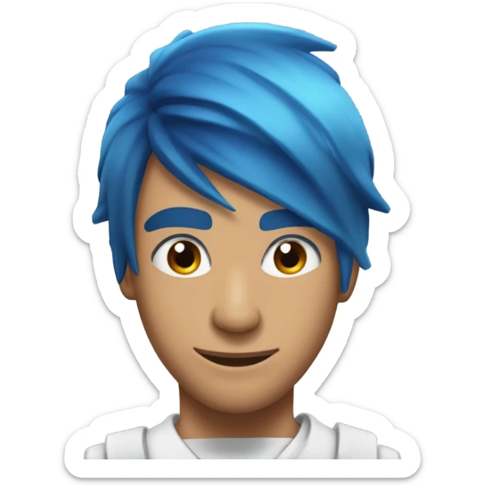 A guy named ninja with blue hair saying imagine if ninja got a low taper fade sticker