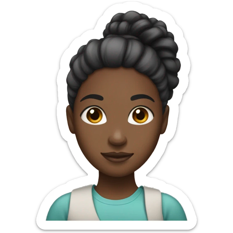 A black girl with hair tied in a ponytail with afro hair sticker