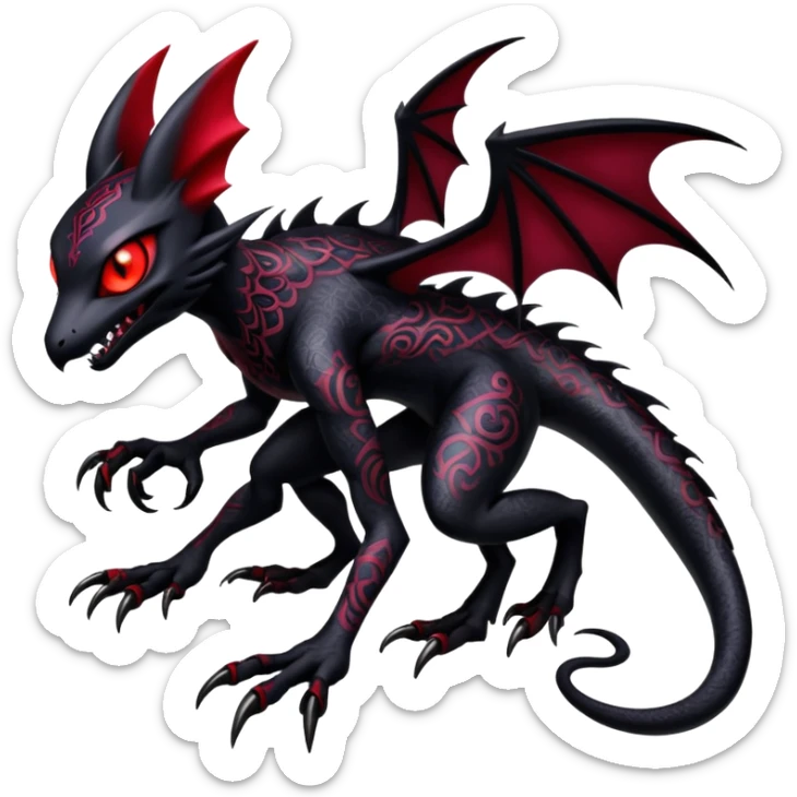 Shiny Epic Badass Gothic Dark Noibat-Salandit-Darkrai-Hybrid (full body) sticker