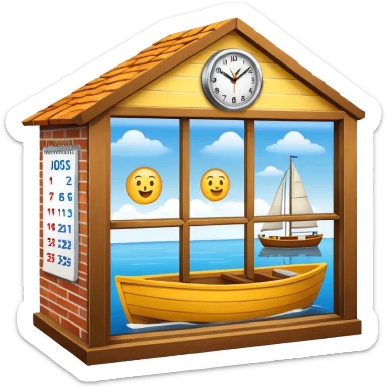 clock in a window in a house in a year in a boat in a in a emoji in a  sticker