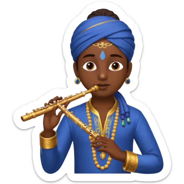 Krishna with flute sticker
