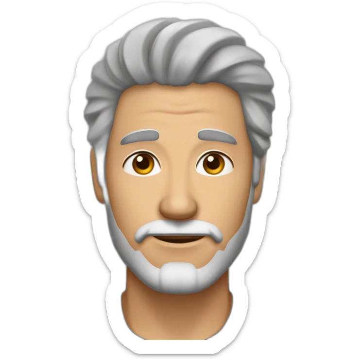 gere um homem com cabelo grande liso castanho e barba grande marrom bem mais escuro que o cabelo sticker