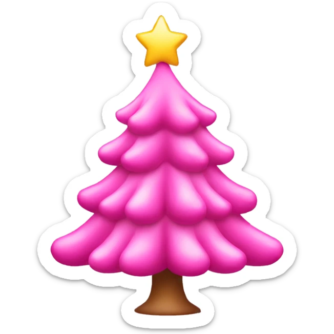 pink christmas tree sticker