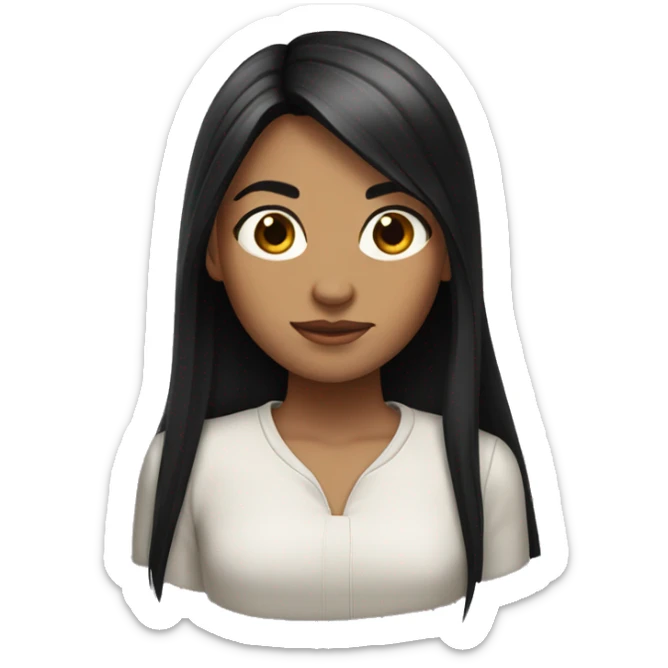 Girl with long black straight hair but Guerra  sticker
