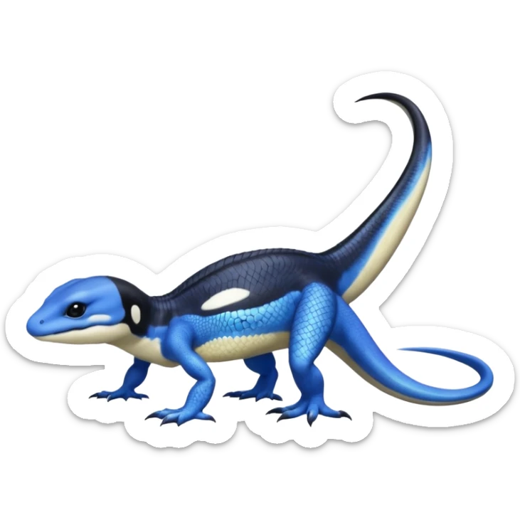 Orca-reptile-reptilian-lizard-skink-gecko-Digimon-Fakémon-hybrid full body, two legs, arms, tail sticker