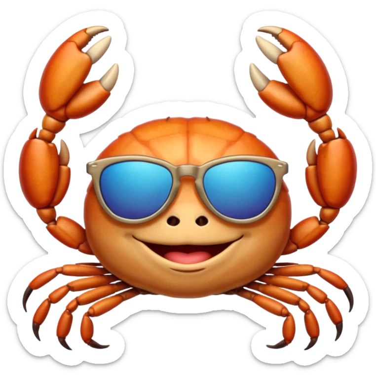 Alaska crab are moving wearing a sunglass and say hi sticker