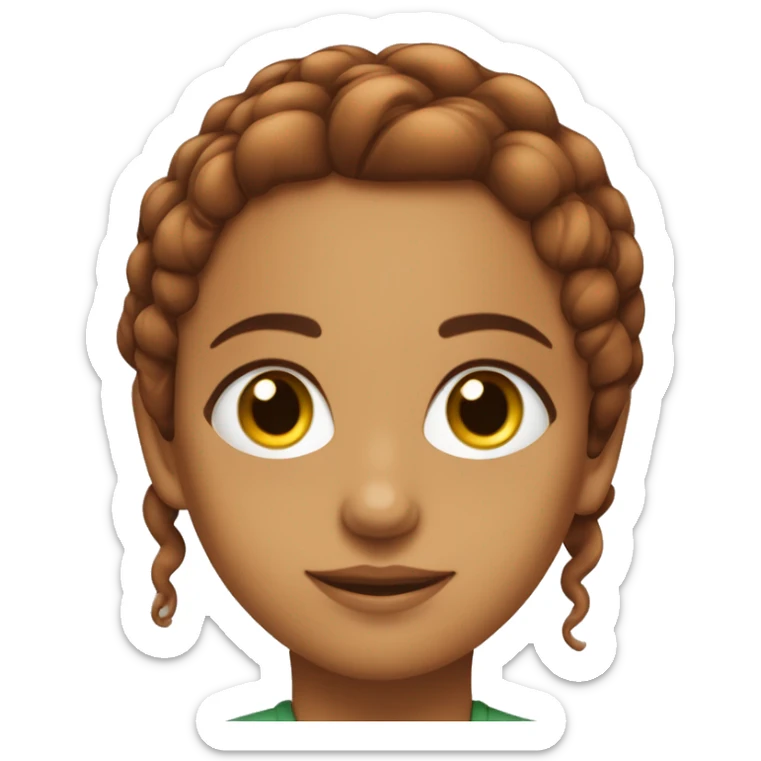 une fille marocaine avec les yeux verts cheveux roux attachés  sticker