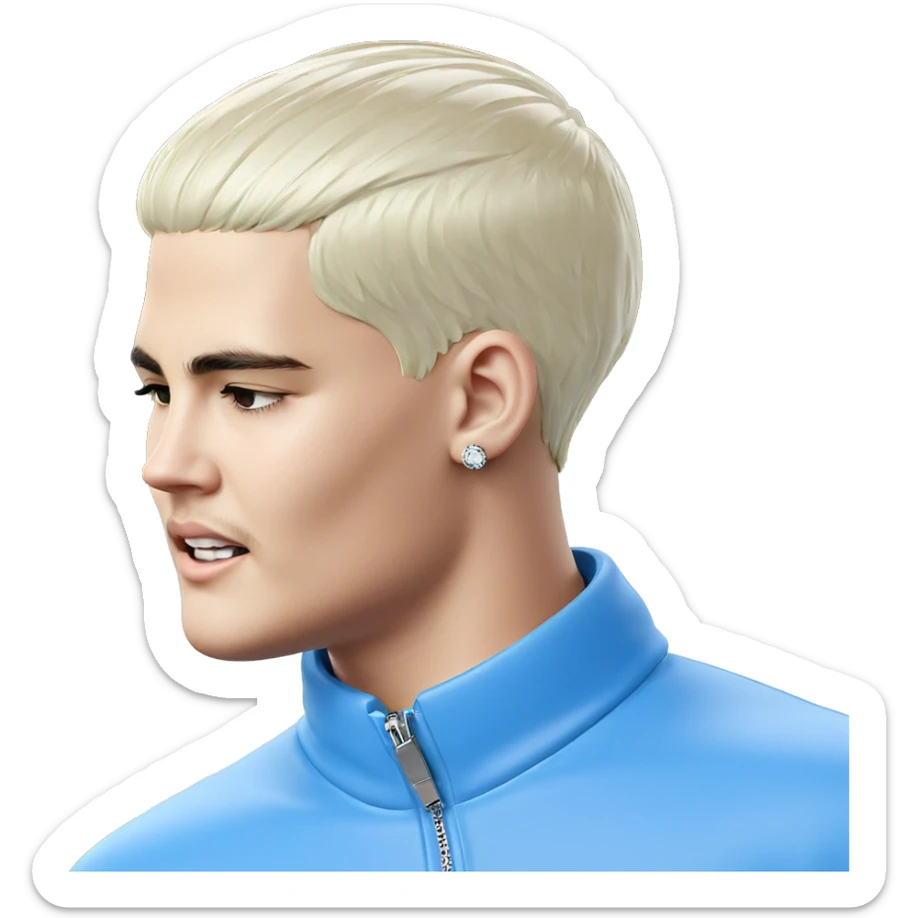 boy with closed eyes jewelry sticker