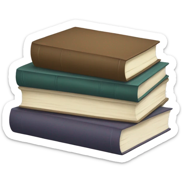 neutral stack of books sticker