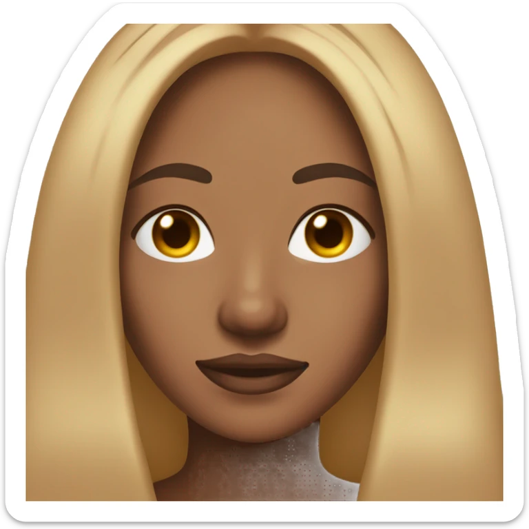 Woman with caramel brown skin. Long  hair. Pink face mask. Eye closed sticker