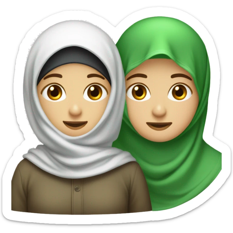 Un homme turc jeune qui prend dans ses bras une femme voilée d’un Hijab vert clair  sticker