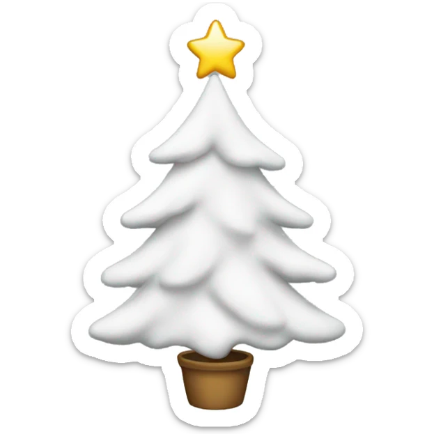 white christmas tree sticker