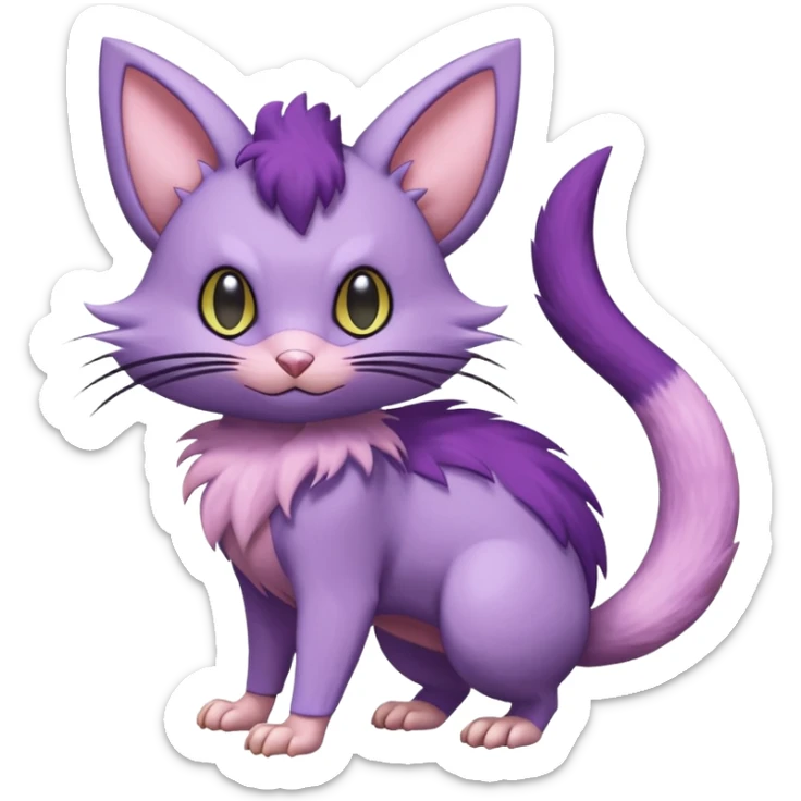 Rattata-Noibat-Skitty-Purrloin-Fakemon-hybrid-creature (full body) sticker