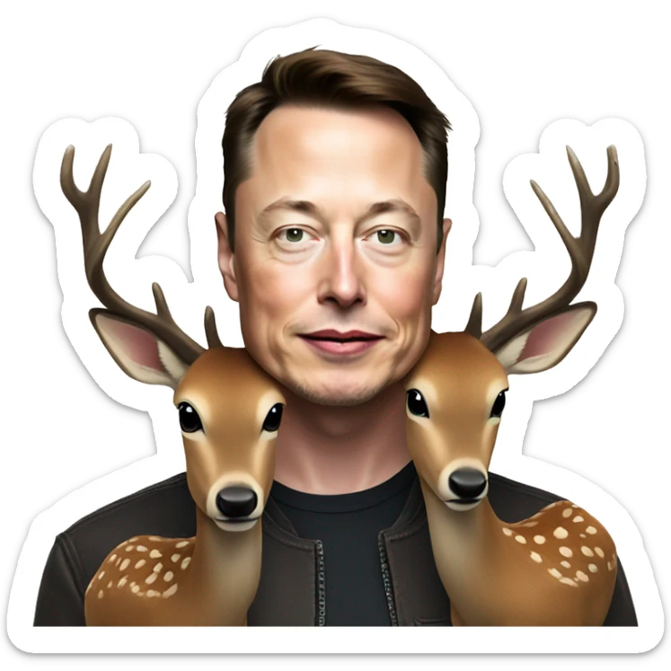Elon Musk with deer  sticker