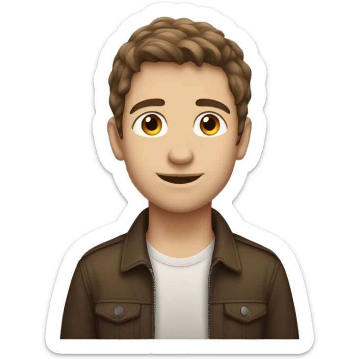 Brown hair Caucasian boy who’s tall and likes music is liberal  sticker