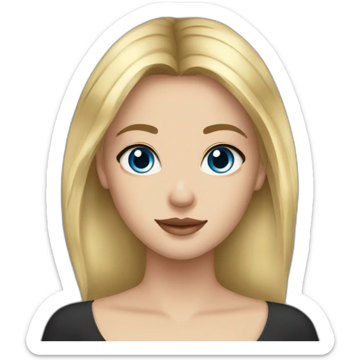 Beautiful girl, dark hair, fair skin, blue eyes, gold earrings sticker