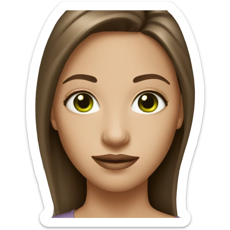 Woman with brown hair and green eyes and light skin  sticker