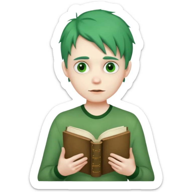 peter has green hair he is creepy he is on a quest to remove all emojis he has a book with all the words that ever exist in his hand he likes fortnite has a reddit thing and a thong and he has a beak sticker