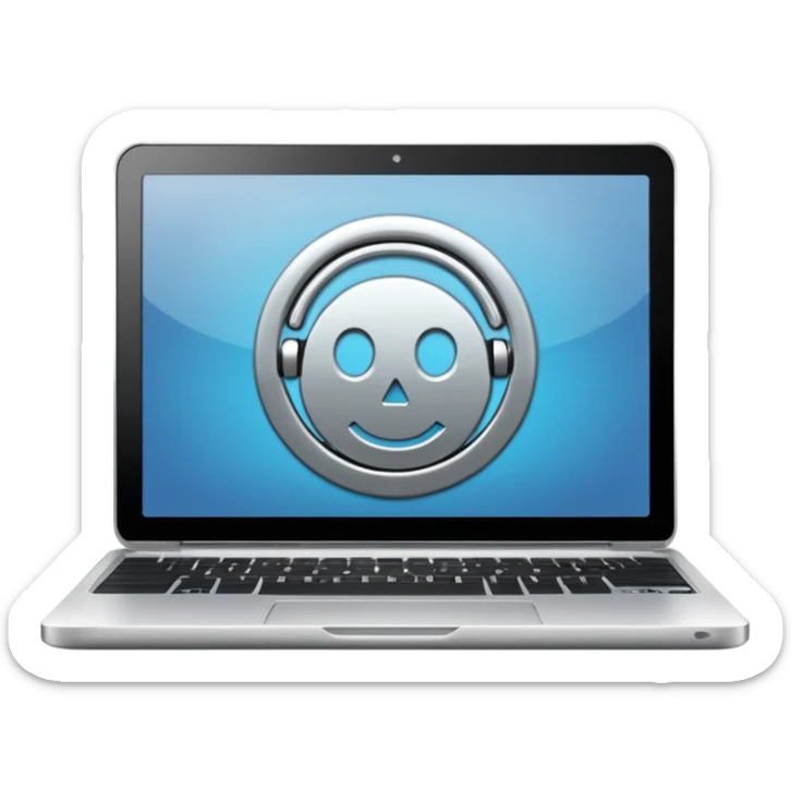 Einkaufswagen auf einem Laptop-Bildschirm, Symbol für Onlineshop, stilisiert sticker