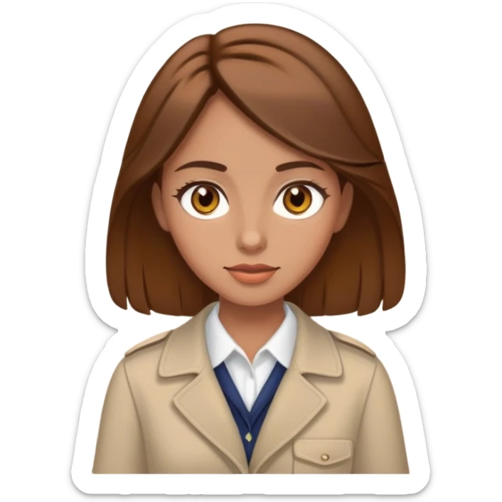 Tourist guide girl with brown hair and almond color eyes sticker