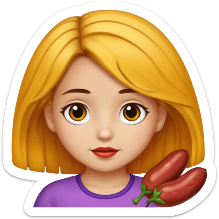 Una niña con piel de color carne y medio morena y medio morena de pelo sticker