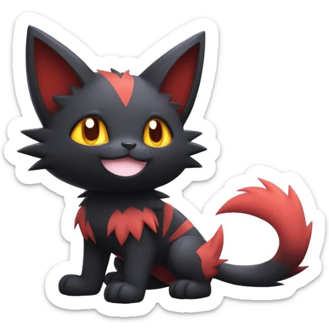  Kawaii Edgy Cool Beautiful Torracat-Litten-Zorua-Zoroark full body sticker