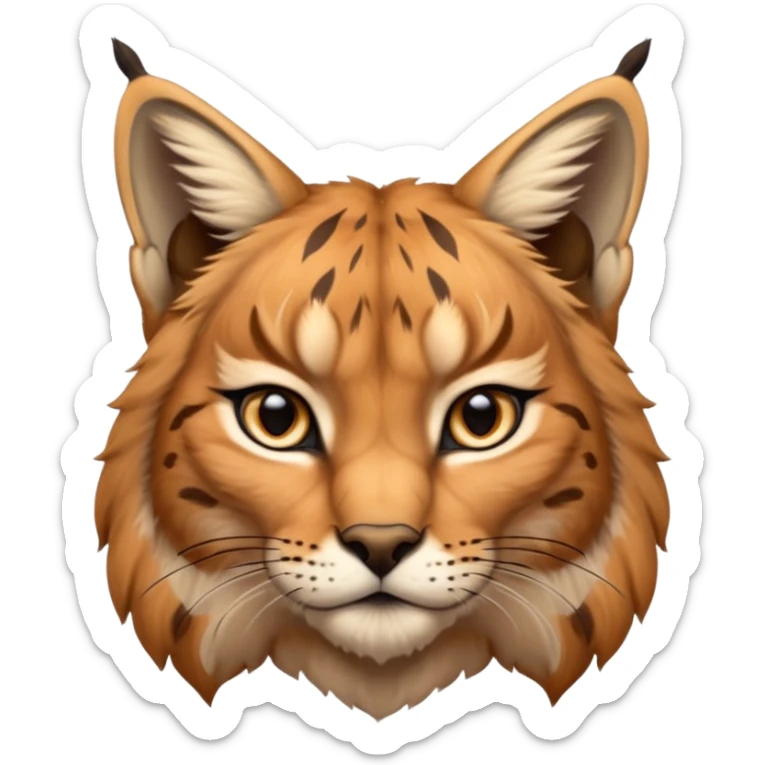A high-resolution photo-realistic digital illustration of a majestic lynx, chest upward A high-resolution, photo-realistic digital illustration of a majestic young Eurasian lynx, shown from the shoulder upwards with markings sticker