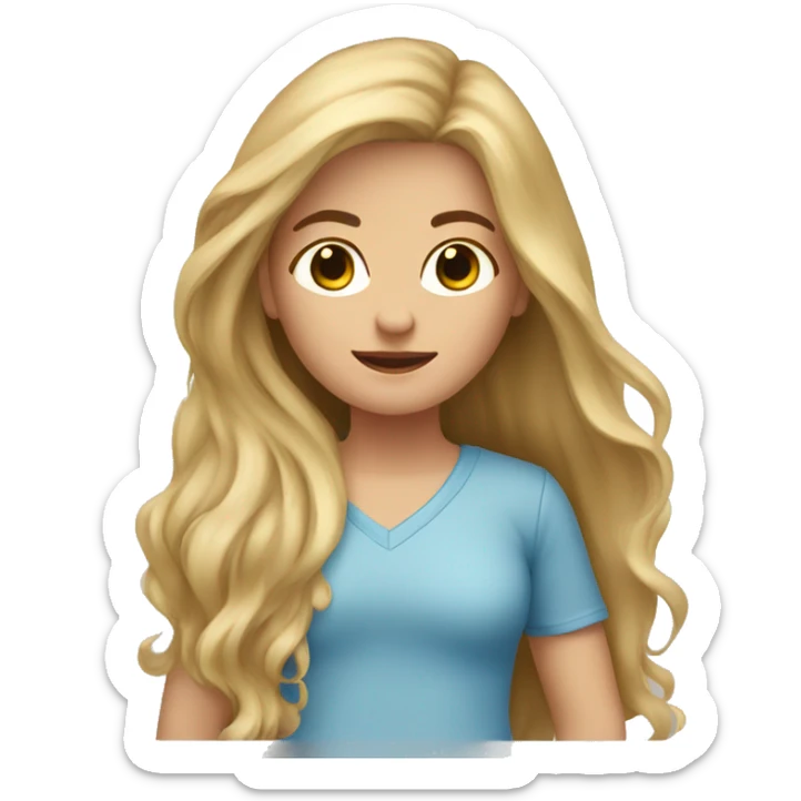 Long Brown hair woman, long Blonde hair woman, baby boy sticker