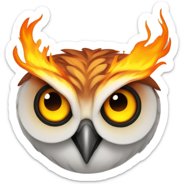 flaming owl sticker