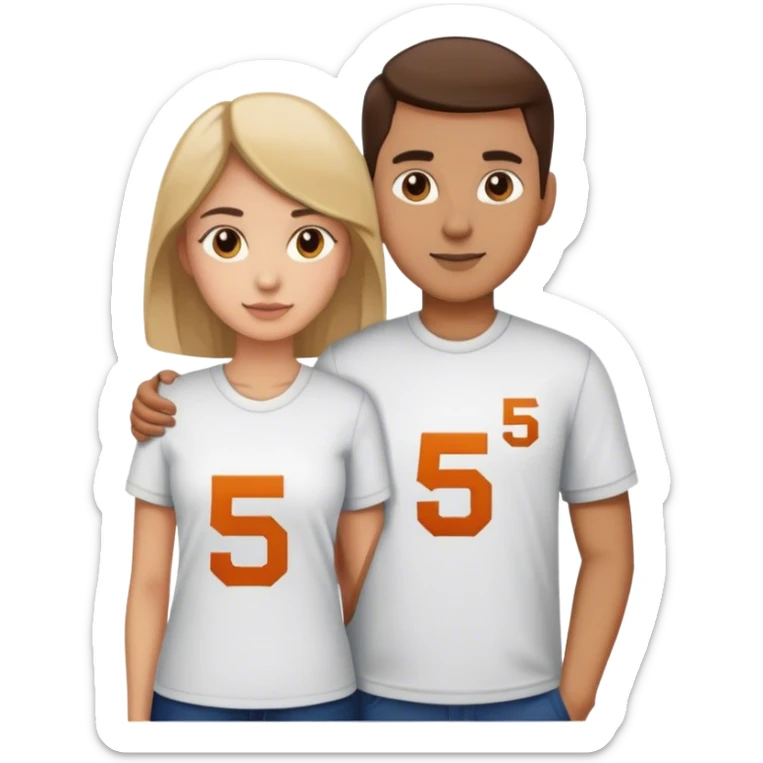 Keep this couple and add 56 to their shirts. Go back to the last couple  sticker