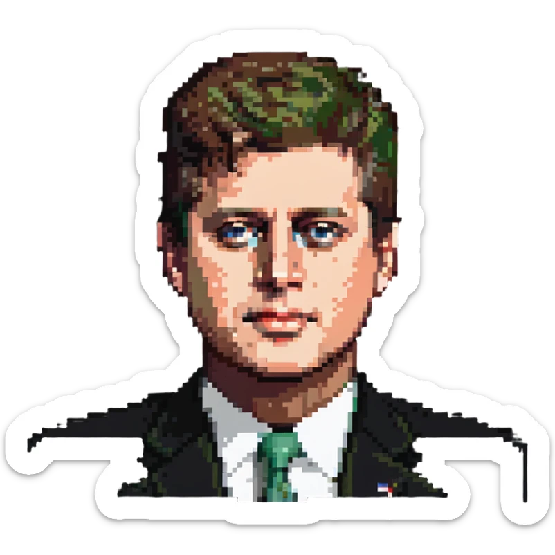 John F Kennedy presidential portrait, 35th US president sticker