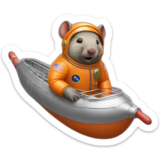 australian astronaut wombats in a boats made of hotdog sausages sticker